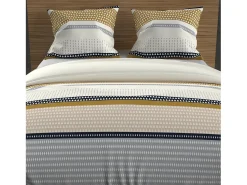 Set funda nórdica de algodón 57 hilos 240x220 cm THALES mostaza