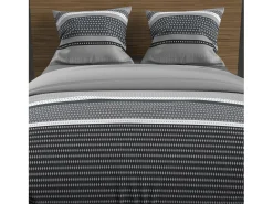 Set funda nórdica de algodón 57 hilos 260x240 cm THALES gris
