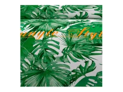 Set funda nórdica de algodón 57 hilos/cm2 260x240 cm NOUMEA Verde y Blanco