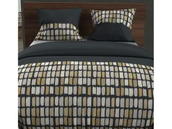 Set funda nórdica de algodón 57 hilos 260x240 cm FABIO gris