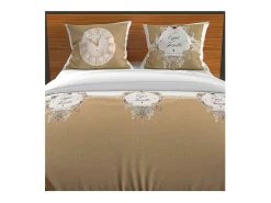 Set funda nórdica 260x240 cm algodón 57 Hilos FAMILY SPIRIT taupe