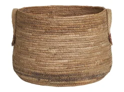 Set van 2 AOSTA opbergmanden – Natuurlijke jute met leren handvatten