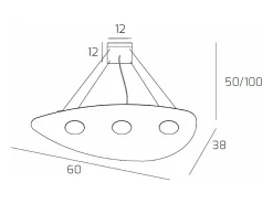 Shape Sospensione 3 Luci Grigio