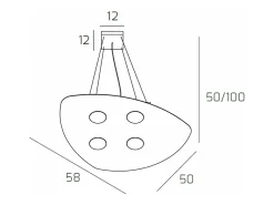 Shape Sospensione 4 Luci Sabbia