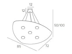 Shape Sospensione 5 Luci Sabbia