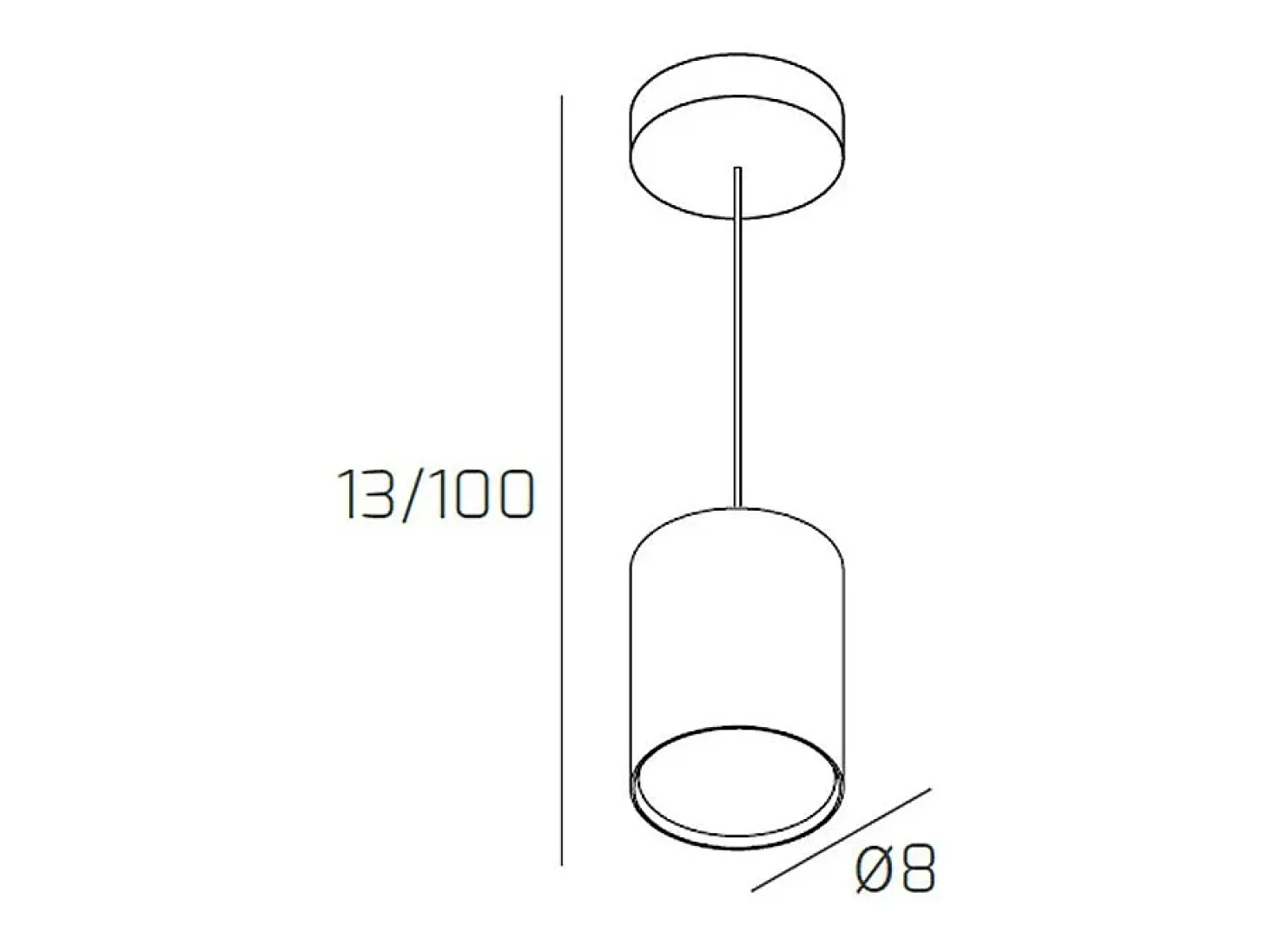 Shape Sospensione Tubo H.10 1 Luce Grigio