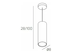 Shape Sospensione Tubo H.25 1 Luce Bianco