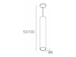 Shape Sospensione Tubo H.50 1 Luce Grigio