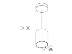 Shape Sospensione Tubo H.10 1 Luce Bianco