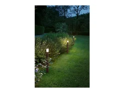 Sigaro - Bolardo de jardín con 1 bombilla E27 máx. 20 W IP54, aluminio pintado, bolardo para exterior, gris claro, altura 50 cm - Perenz