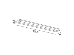 Slim - Aplique LED de pared de 24 W, CCT 2700K-4000K, L.79,2 cm, Orientable, 1920 lm, IP20 - Perenz - Aluminio