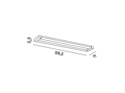 Slim - Aplique LED de pared de 18 W, CCT 2700K-4000K, L.59,2 cm, Orientable, 1440 lm, IP20 - Perenz - Marrón metalizado