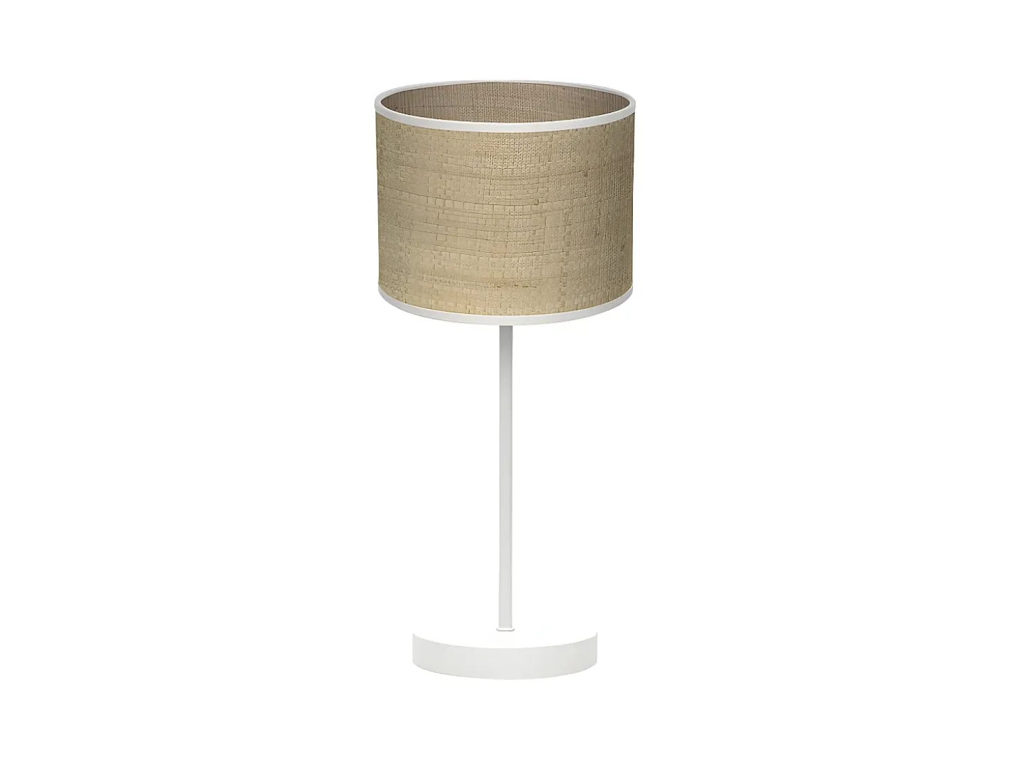 Sobremesa En Color Natural Y Metal Blanco Modelo Jerte