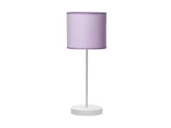 Sobremesa Lila Y Metal Blanco Modelo Ibor 1luz