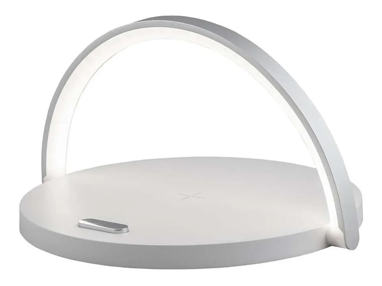 Sobremesa con cargador modelo Luxo acabado blanco 10cm(alto) 20 cm(ancho) 20 cm (fondo)