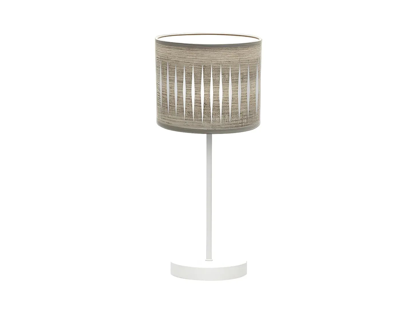 Sobremesa Con 1luz Modelo Piron Color Blanco/madera Gris