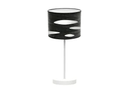 Sobremesa Con Pantalla Textil Madera Negra Modelo Odra