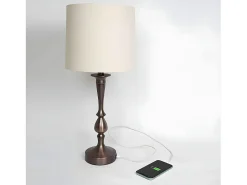 Sobremesa Con Puerto Usb Modelo Khalifa Marron Con Pantalla