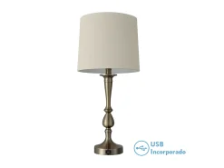 Sobremesa Con Puerto Usb Modelo Khalifa Cuero Con Pantalla