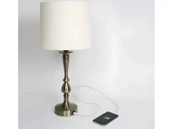 Sobremesa Con Puerto Usb Modelo Khalifa Cuero Con Pantalla