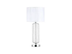 Sobremesa Metalica Con Pantalla Blanca Mansonia De Una Luz
