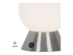 Sobremesa modelo Ben acabado niquel satinado, 19cm(alto) 15cm(ancho) 15cm(fondo.