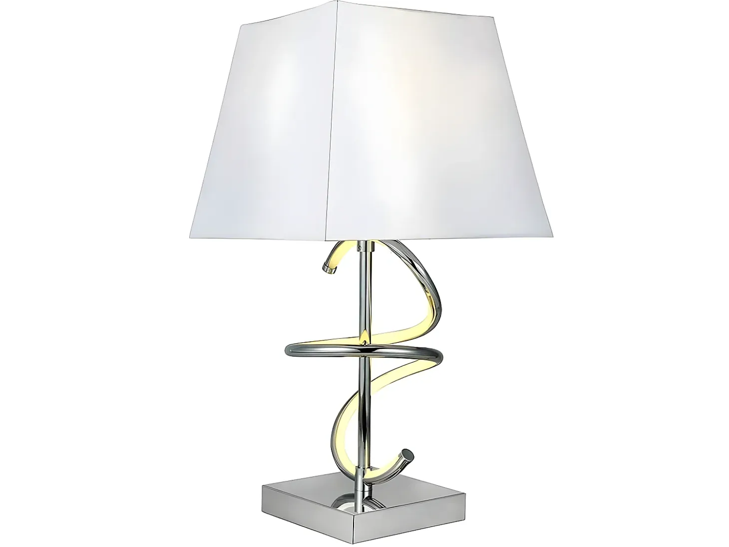 Sobremesa Nueva York Cromo Doble Iluminacion Led+e27