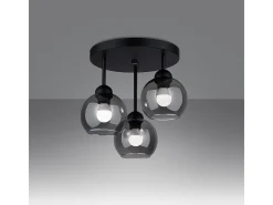 Sollux Alino Lámpara de techo semiempotrable multi brazos negra