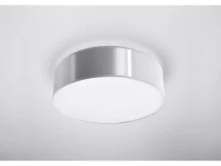Sollux ARENA - Lámpara de techo redonda a ras de suelo 2 luces Plata, E27