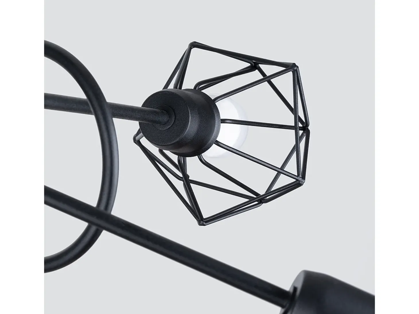 Sollux Artemis Lámpara de techo semiempotrable multi brazos negra