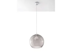 Sollux BALL - 1 colgante de techo con cúpula de vidrio claro, grafito, cromo, E27