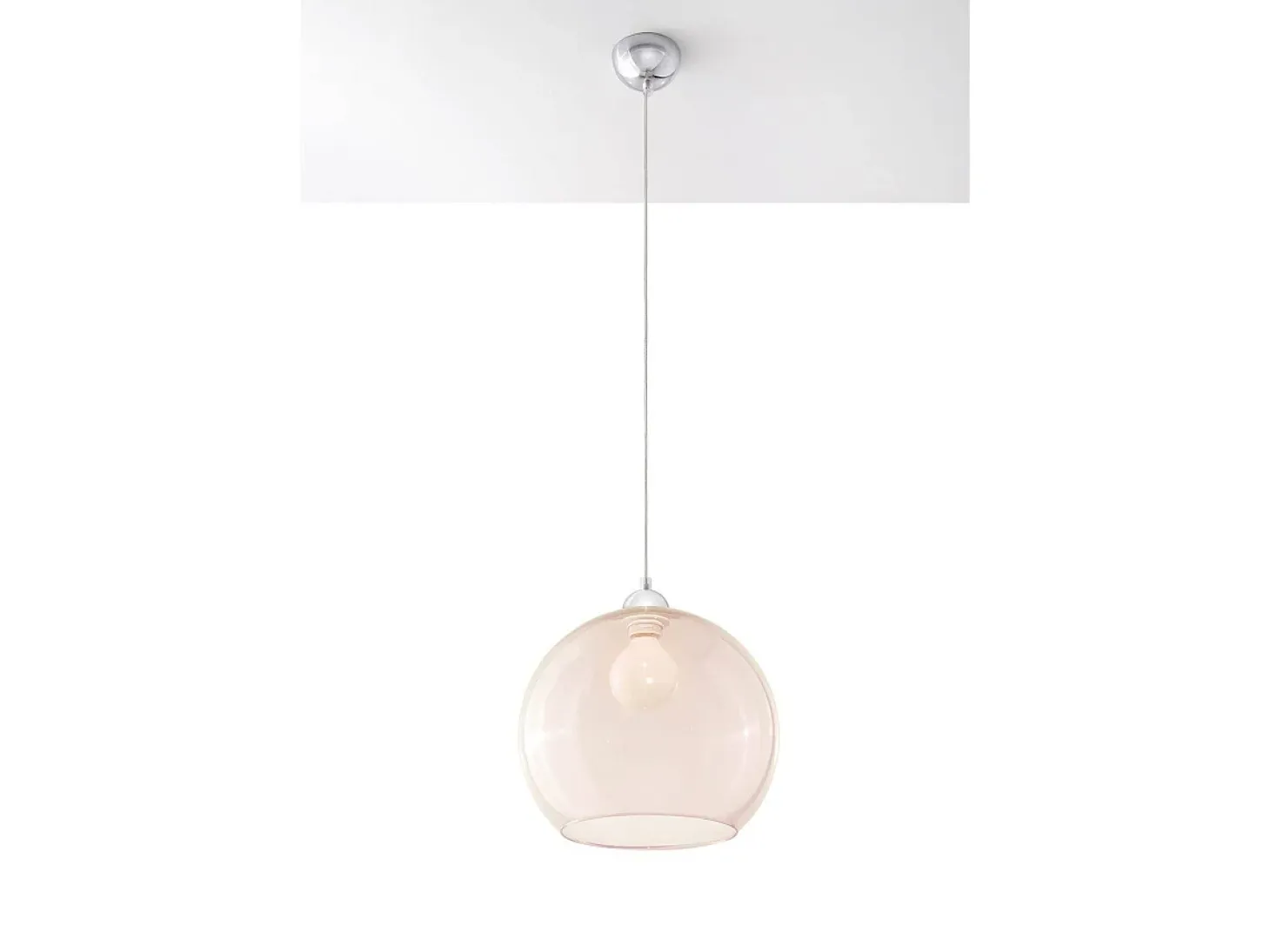 Sollux BALL - 1 colgante de techo con cúpula de vidrio claro Champagne, cromo, E27