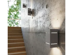 Sollux BLOCCO - 1 pared a ras de luz gris claro, G9