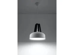 Sollux CASCO - 1 lámpara colgante de techo tipo domo blanco, negro, E27