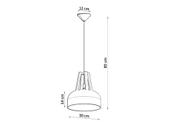 Sollux CASCO - 1 lámpara colgante de techo tipo domo blanco, madera natural, E27