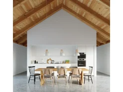 Sollux CASCO - 1 lámpara colgante de techo tipo domo blanco, madera natural, E27