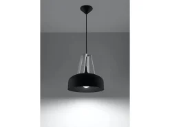 Sollux CASCO - 1 luz colgante de techo tipo domo negro, blanco, E27