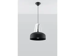 Sollux CASCO - 1 luz colgante de techo tipo domo negro, blanco, E27