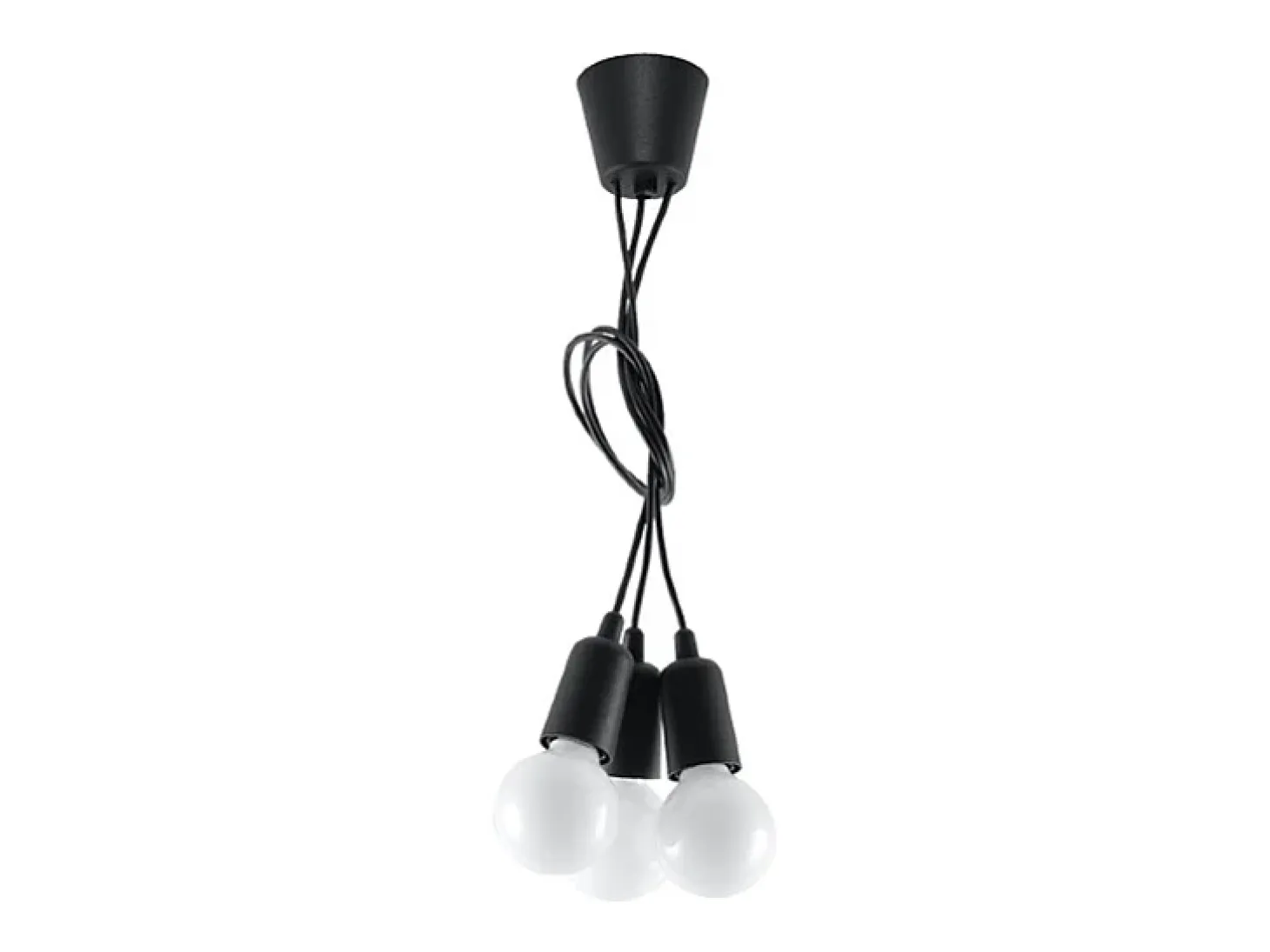 Sollux DIEGO - Colgante de racimo de techo de 3 luces negro