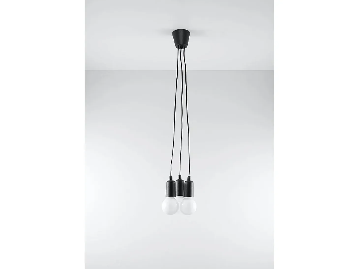 Sollux DIEGO - Colgante de racimo de techo de 3 luces negro