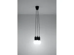 Sollux DIEGO - Colgante de racimo de techo de 3 luces negro