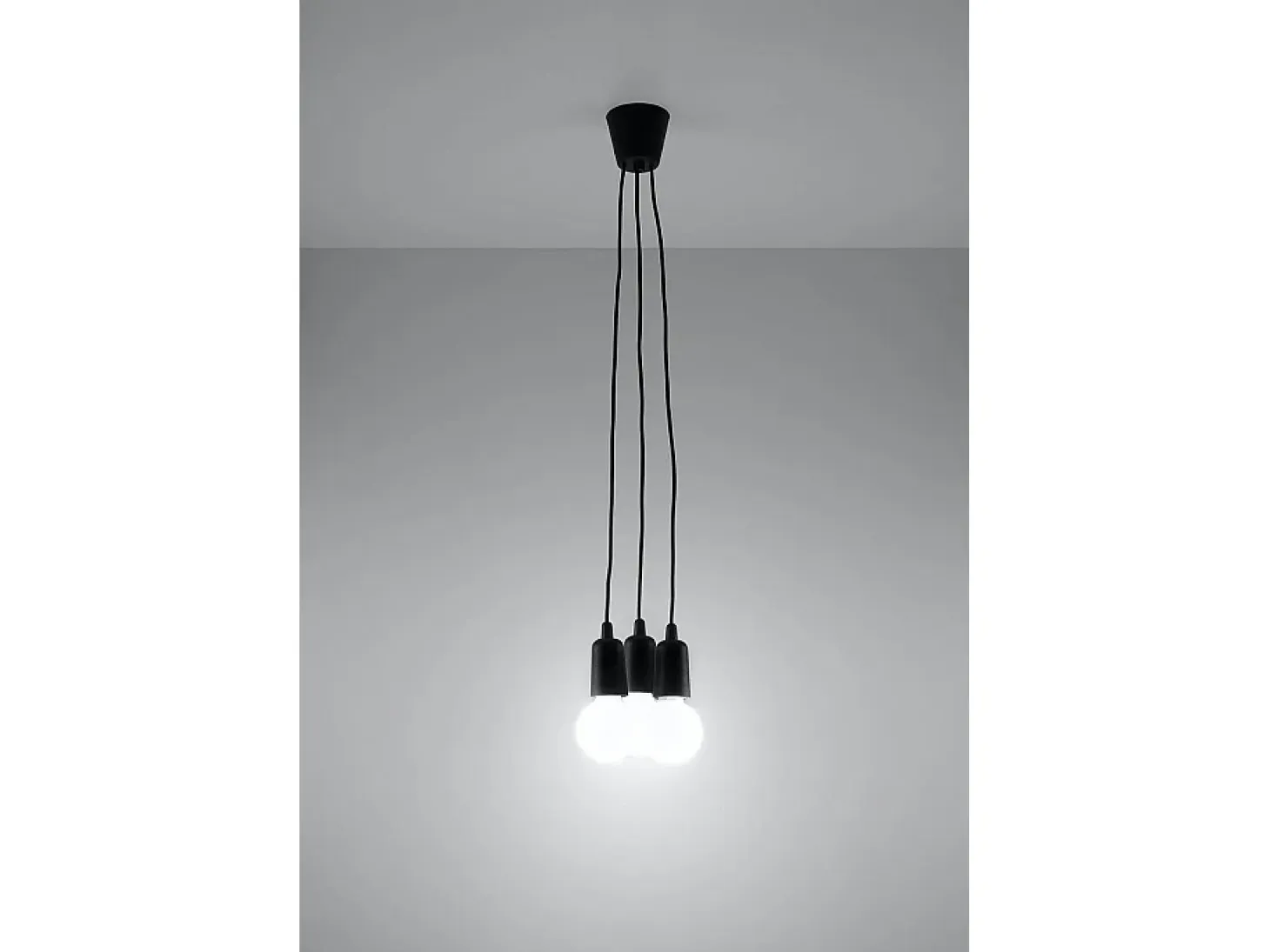 Sollux DIEGO - Colgante de racimo de techo de 3 luces negro