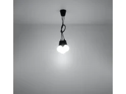 Sollux DIEGO - Colgante de racimo de techo de 3 luces negro