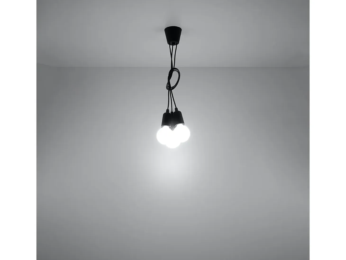 Sollux DIEGO - Colgante de racimo de techo de 3 luces negro