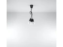 Sollux DIEGO - Colgante de racimo de techo de 3 luces negro