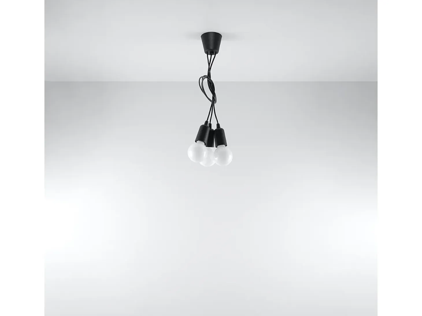 Sollux DIEGO - Colgante de racimo de techo de 3 luces negro