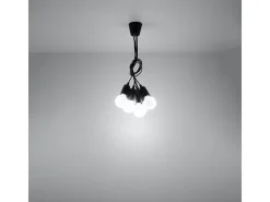 Sollux DIEGO - Colgante de racimo de techo de 5 luces negro