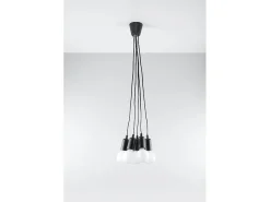 Sollux DIEGO - Colgante de racimo de techo de 5 luces negro