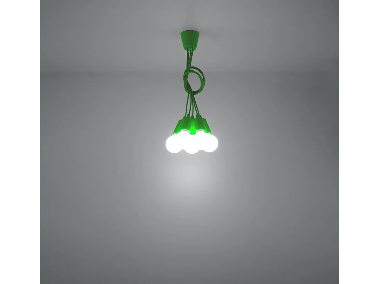 Sollux DIEGO - Colgante de racimo de techo de 5 luces verde