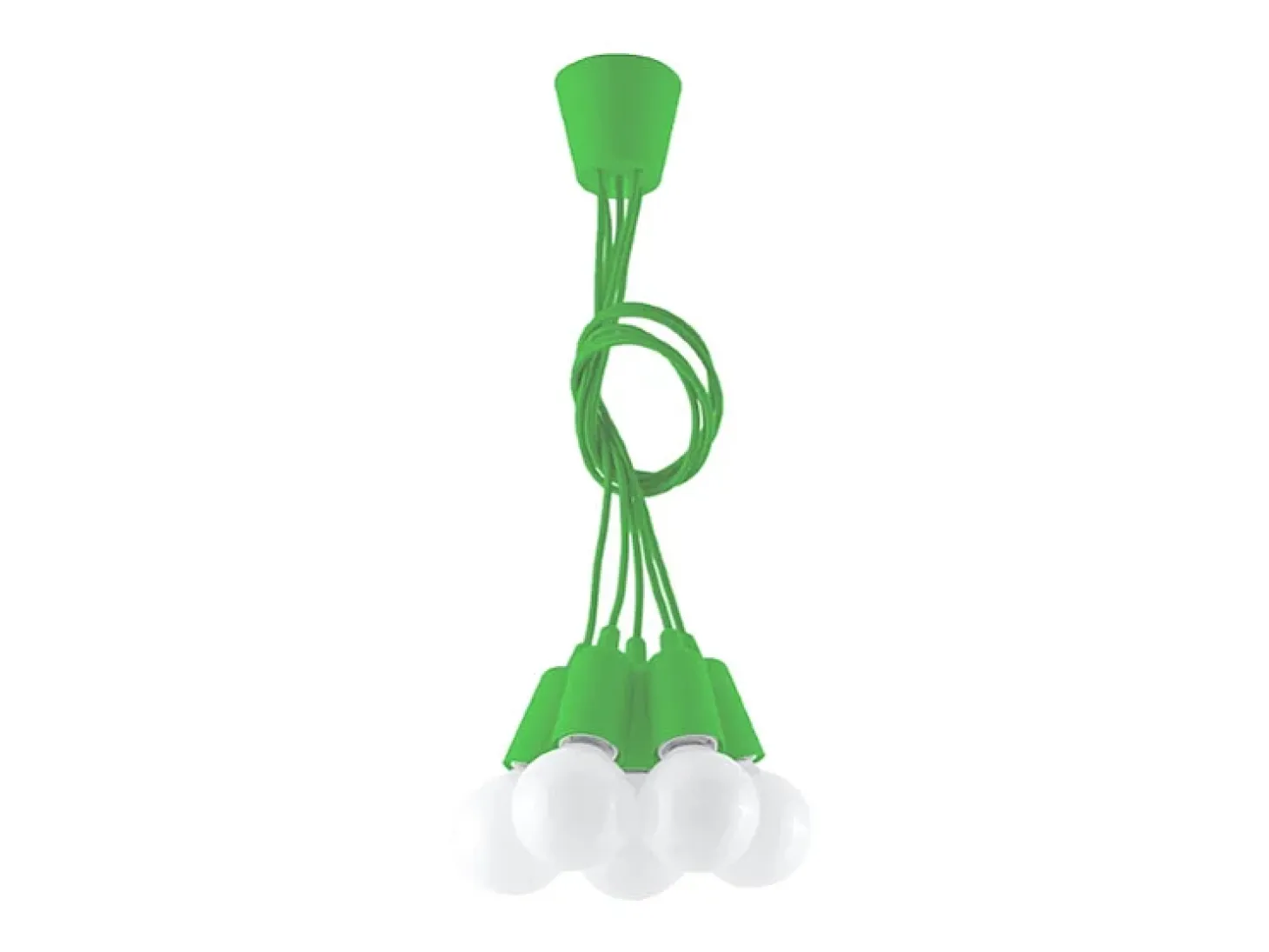 Sollux DIEGO - Colgante de racimo de techo de 5 luces verde